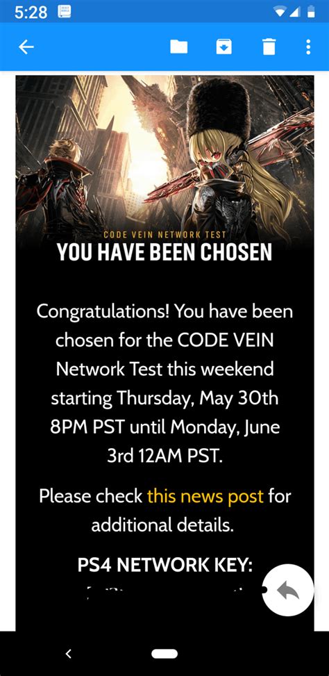 are there fake code vein emails going out
